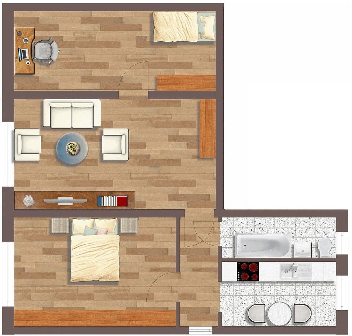 Pronájem bytu 4+1 71 m², Brunnenstraße 16, Bad Düben, Sasko Pronájem bytu 4+1 71 m², Brunnenstraße 16, Bad Düben, Sasko