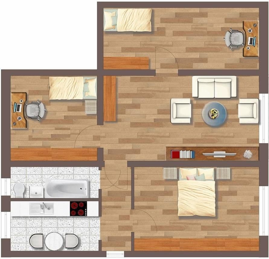 Pronájem bytu 4+1 71 m², Brunnenstraße 16, Bad Düben, Sasko Pronájem bytu 4+1 71 m², Brunnenstraße 16, Bad Düben, Sasko