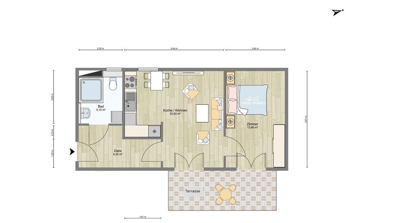 Pronájem bytu 2+1 51 m², Greifswald, Mecklenburg-Vorpommern Pronájem bytu 2+1 51 m², Greifswald, Mecklenburg-Vorpommern