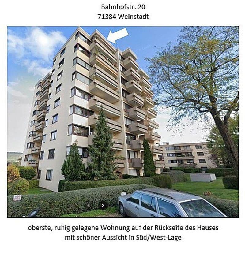 Pronájem bytu 3+kk 77 m², Bahnhofstr. 20, Weinstadt, Bádensko-Württembersko Pronájem bytu 3+kk 77 m², Bahnhofstr. 20, Weinstadt, Bádensko-Württembersko