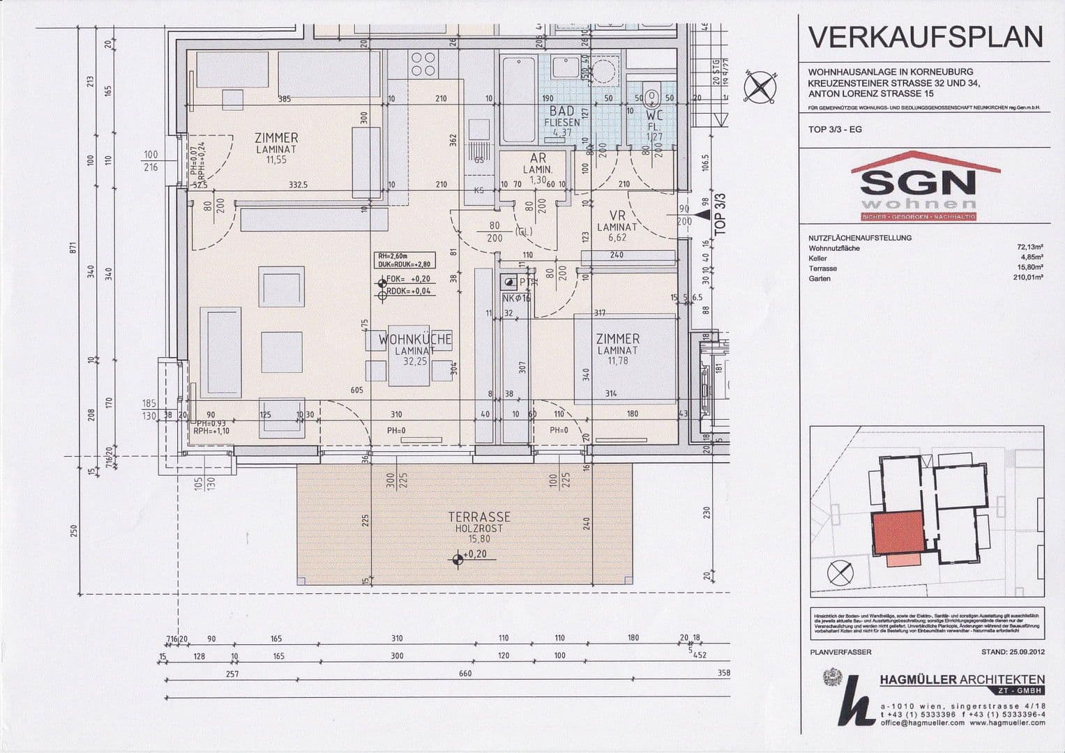Pronájem bytu 3+1 73 m², Kreuzensteiner Straße 34/3, Korneuburg, Dolní Rakousko Pronájem bytu 3+1 73 m², Kreuzensteiner Straße 34/3, Korneuburg, Dolní Rakousko