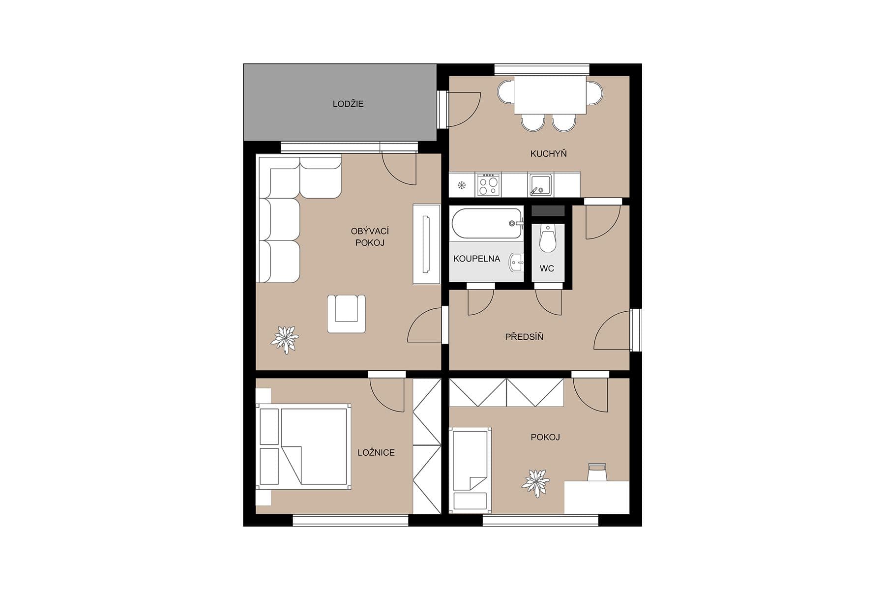 Prodej bytu 3+1 67 m², Sídliště, Cvikov, Liberecký kraj Prodej bytu 3+1 67 m², Sídliště, Cvikov, Liberecký kraj