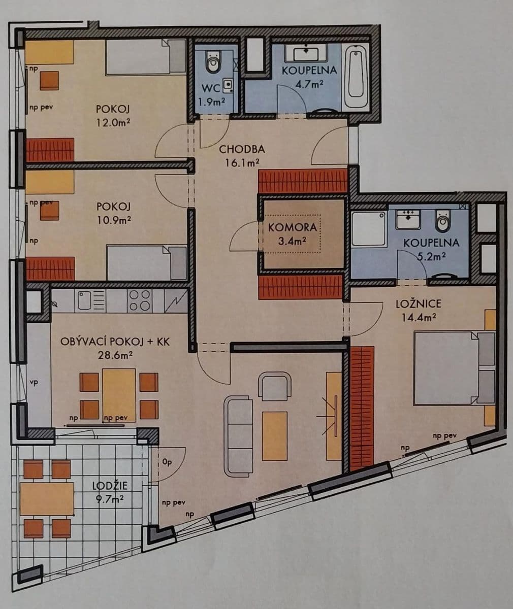 Pronájem bytu 4+kk 101 m², Stočesova, Praha, Praha Pronájem bytu 4+kk 101 m², Stočesova, Praha, Praha