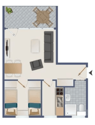 Prodej bytu 2+1 38 m², Friesenhörn 11, Wangerland, Dolní Sasko Prodej bytu 2+1 38 m², Friesenhörn 11, Wangerland, Dolní Sasko