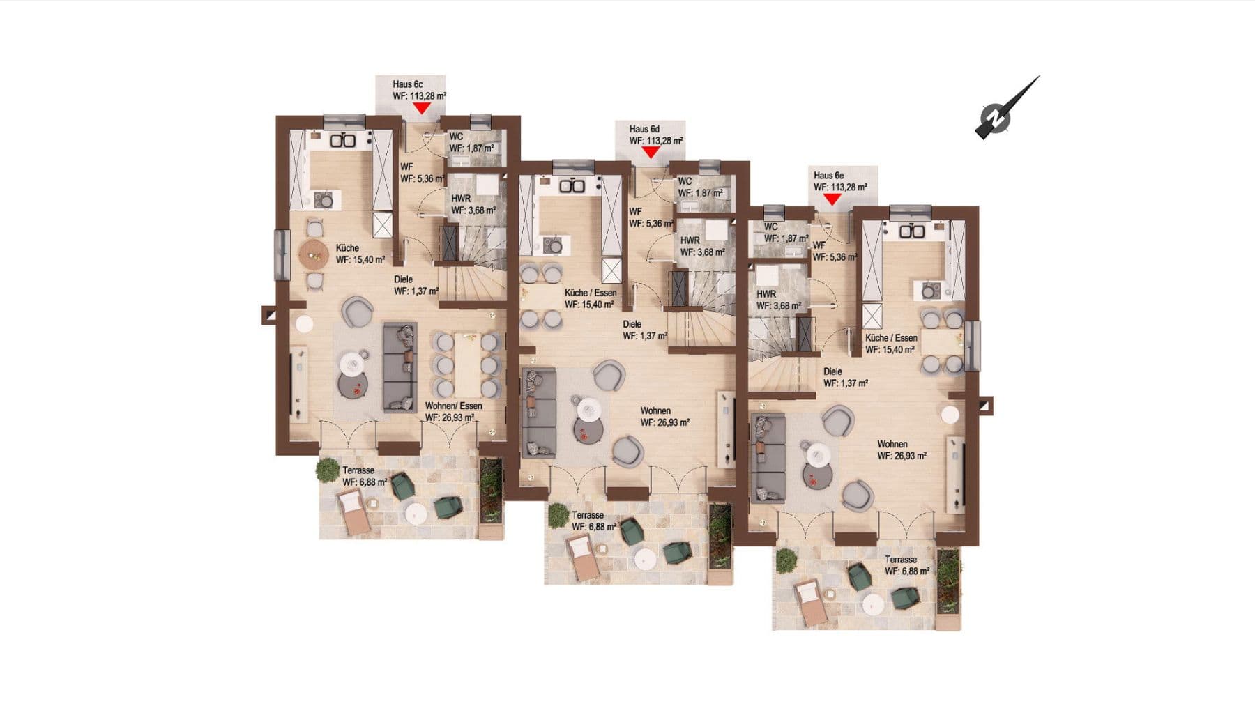 Pronájem domu 115 m², pozemek 188 m², Dorfmitte 6 D, Satow, Mecklenburg-Vorpommern Pronájem domu 115 m², pozemek 188 m², Dorfmitte 6 D, Satow, Mecklenburg-Vorpommern