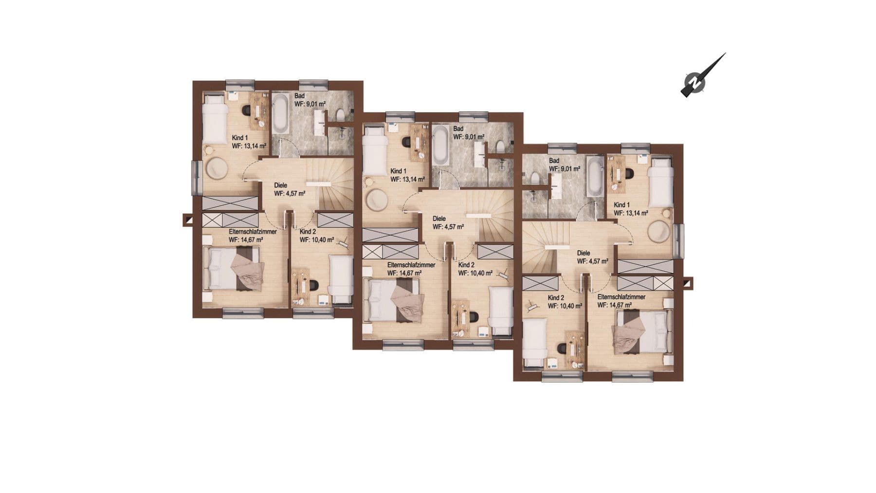 Pronájem domu 115 m², pozemek 188 m², Dorfmitte 6 D, Satow, Mecklenburg-Vorpommern Pronájem domu 115 m², pozemek 188 m², Dorfmitte 6 D, Satow, Mecklenburg-Vorpommern