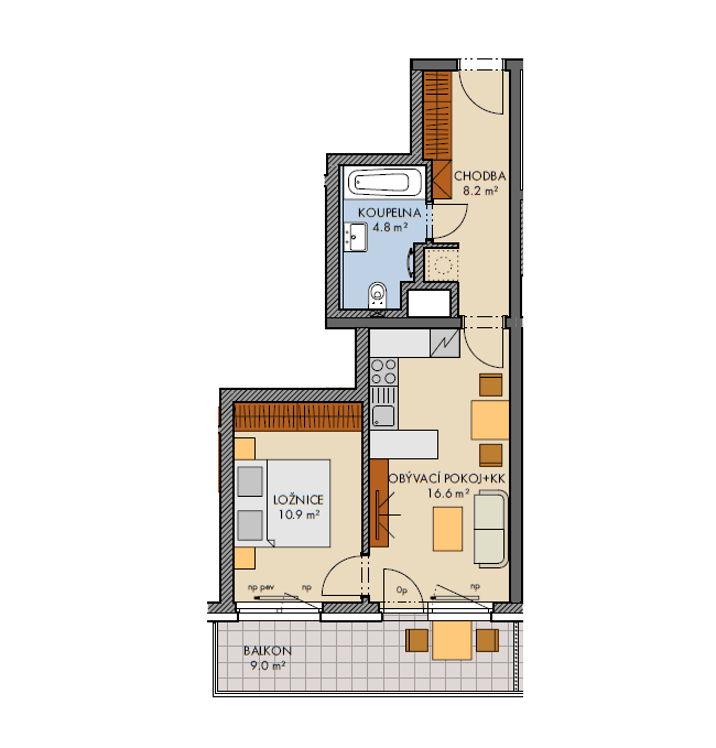 Pronájem bytu 2+kk 45 m², Honzíkova, Praha, Praha Pronájem bytu 2+kk 45 m², Honzíkova, Praha, Praha
