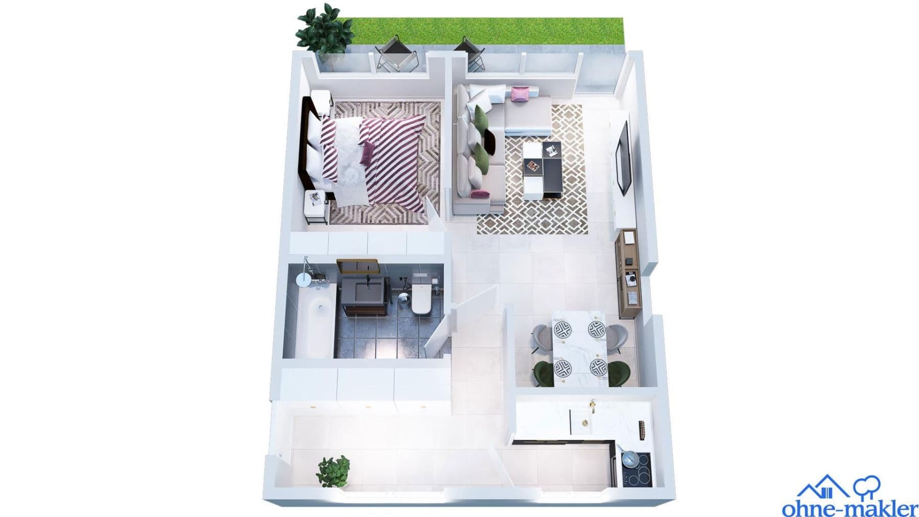 Prodej bytu 2+1 54 m², Am Höhenring 4, Bad Griesbach i.Rottal, Bavorsko Prodej bytu 2+1 54 m², Am Höhenring 4, Bad Griesbach i.Rottal, Bavorsko