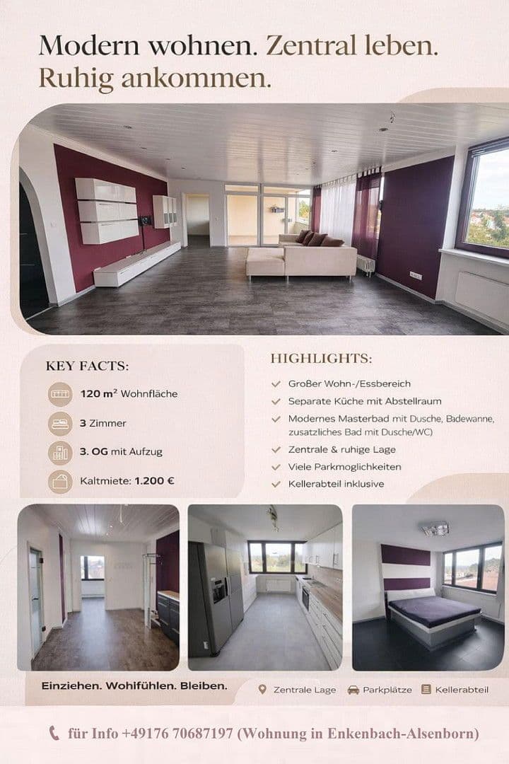 Pronájem bytu 3+1 120 m², Hochspeyerer Straße 2a, Enkenbach-Alsenborn, Porýní-Falc Pronájem bytu 3+1 120 m², Hochspeyerer Straße 2a, Enkenbach-Alsenborn, Porýní-Falc