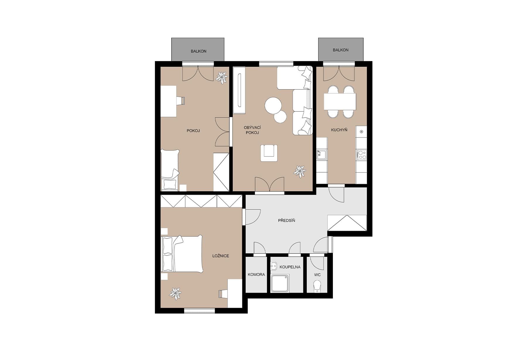 Prodej bytu 3+1 97 m², Březiněveská, Praha, Praha Prodej bytu 3+1 97 m², Březiněveská, Praha, Praha