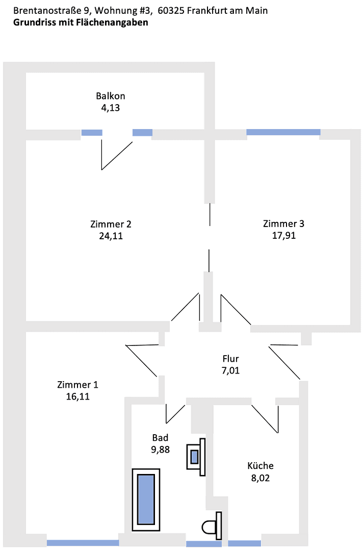 Prodej bytu 3+1 85 m², Brentanostraße 7, Frankfurt am Main, Hessen Prodej bytu 3+1 85 m², Brentanostraße 7, Frankfurt am Main, Hessen