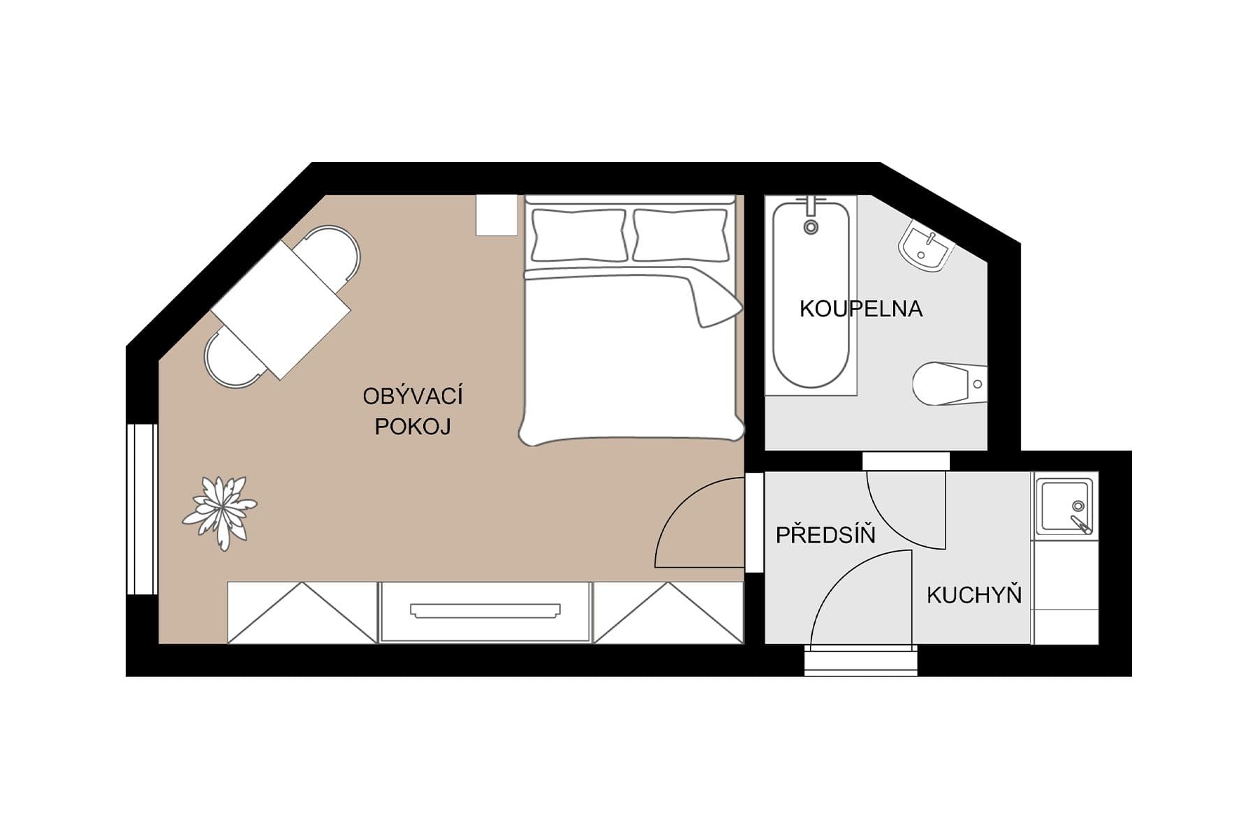 Prodej bytu 1+1 25 m², Zelenky-Hajského, Praha, Praha Prodej bytu 1+1 25 m², Zelenky-Hajského, Praha, Praha