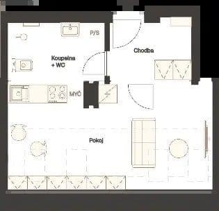 Pronájem bytu 1+kk 29 m², Veletržní, Praha, Praha Pronájem bytu 1+kk 29 m², Veletržní, Praha, Praha