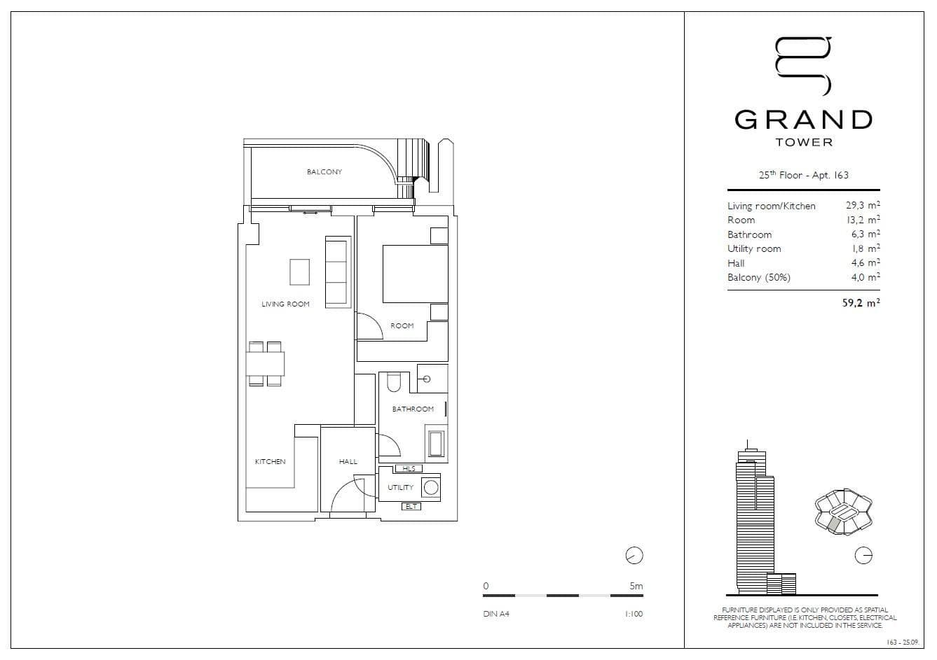 Pronájem bytu 2+1 60 m², Europa-Allee 2, Frankfurt am Main, Hessen Pronájem bytu 2+1 60 m², Europa-Allee 2, Frankfurt am Main, Hessen