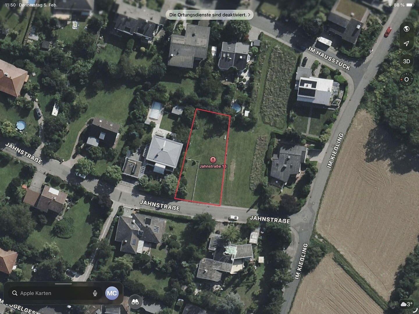 Prodej pozemku 917 m², Jahnstraße 14, Alsbach-Hähnlein, Hessen Prodej pozemku 917 m², Jahnstraße 14, Alsbach-Hähnlein, Hessen