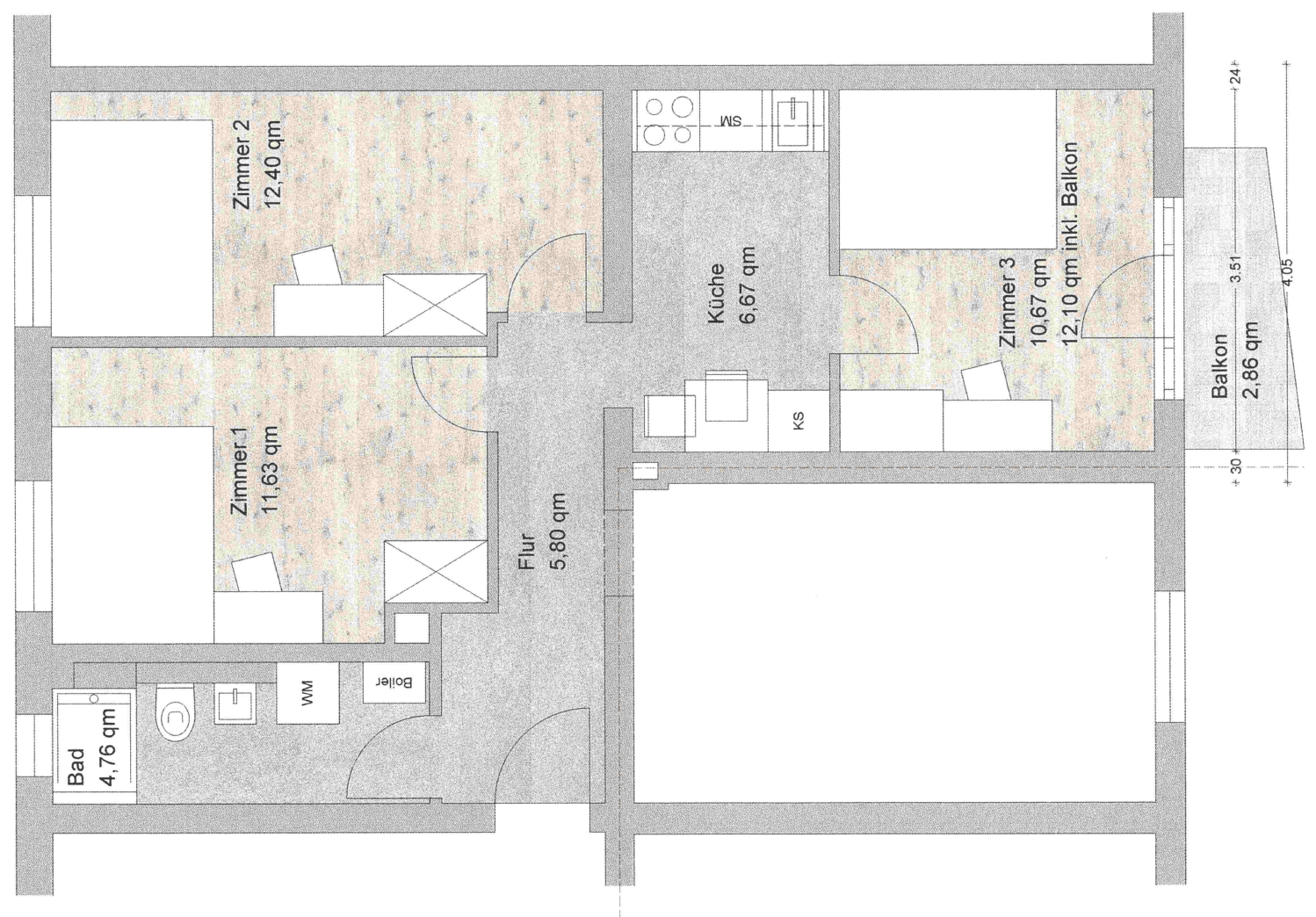 Pronájem bytu 1+1 12 m², Stadelheimer Str. 23, München, Bavorsko Pronájem bytu 1+1 12 m², Stadelheimer Str. 23, München, Bavorsko