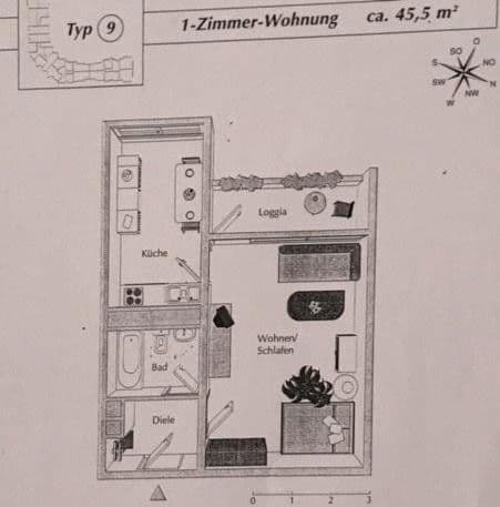 Pronájem bytu 1+kk 46 m², Elsa-Brändström-Str. 5, Mainz, Porýní-Falc Pronájem bytu 1+kk 46 m², Elsa-Brändström-Str. 5, Mainz, Porýní-Falc