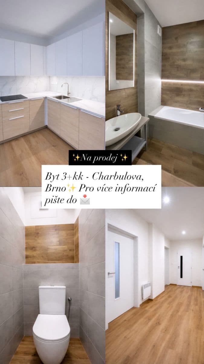 Prodej bytu 3+kk 71 m², Charbulova, Brno, Jihomoravský kraj Prodej bytu 3+kk 71 m², Charbulova, Brno, Jihomoravský kraj
