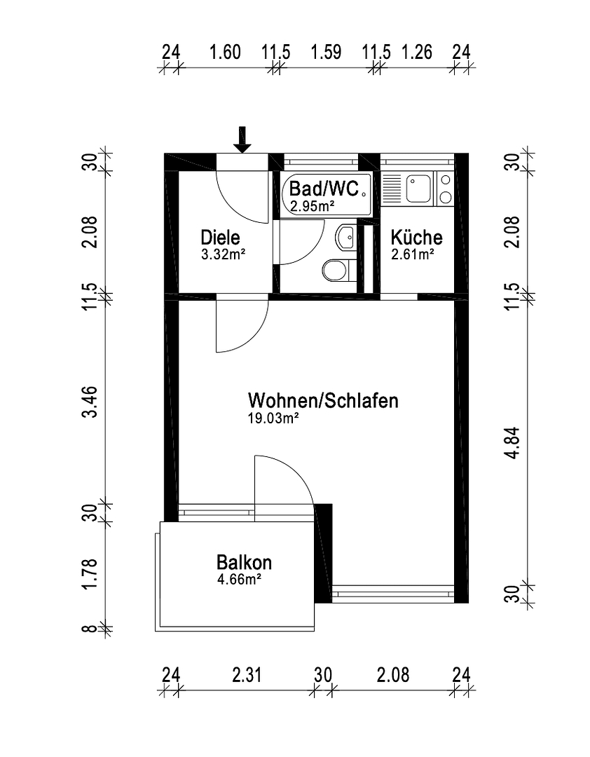 Prodej bytu 1+1 30 m², Max-Planck-Str. 13, Neufahrn, Bavorsko Prodej bytu 1+1 30 m², Max-Planck-Str. 13, Neufahrn, Bavorsko