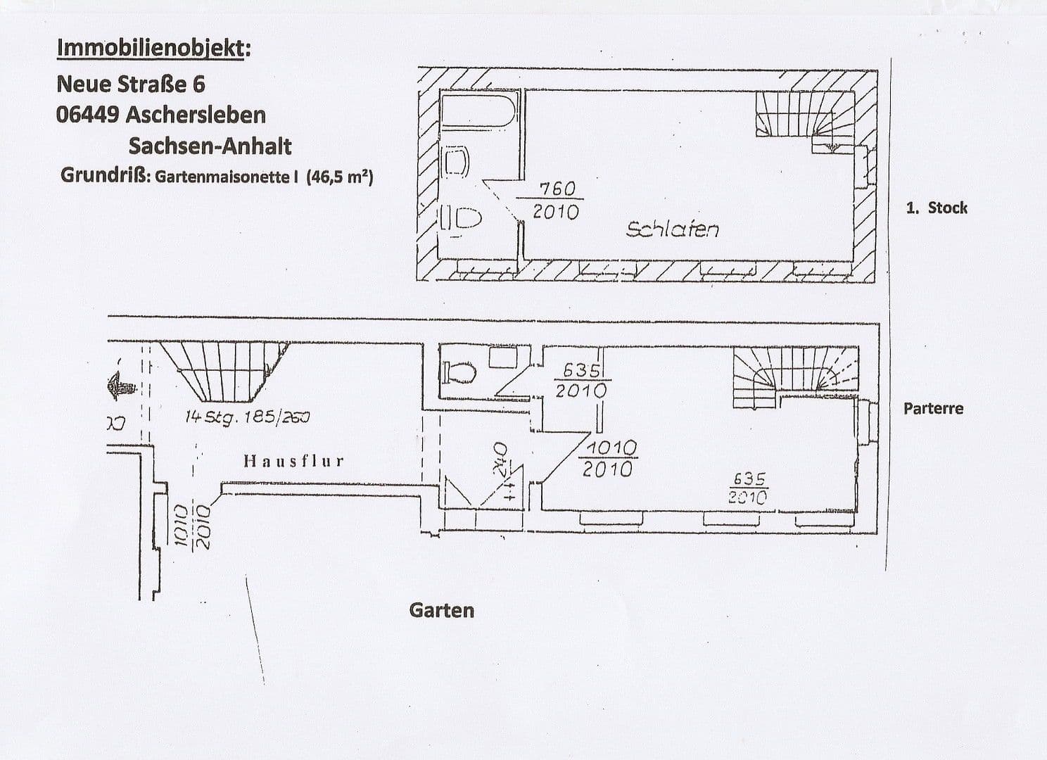 Pronájem bytu 2+1 47 m², Neue Str. 6, Aschersleben, Sasko-Anhaltsko Pronájem bytu 2+1 47 m², Neue Str. 6, Aschersleben, Sasko-Anhaltsko