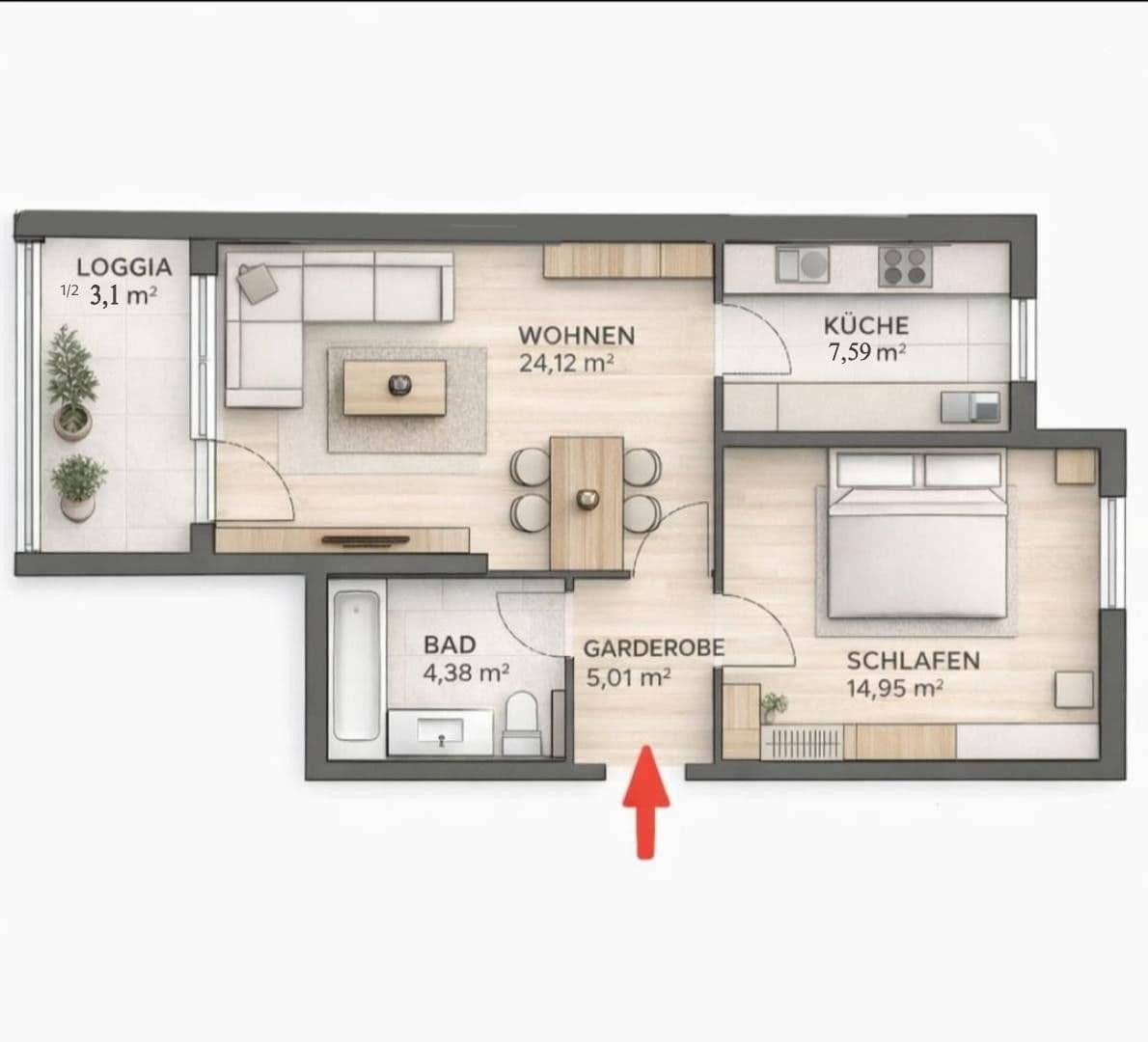 Prodej bytu 2+1 59 m², Mittermayrstraße 25, München, Bavorsko Prodej bytu 2+1 59 m², Mittermayrstraße 25, München, Bavorsko