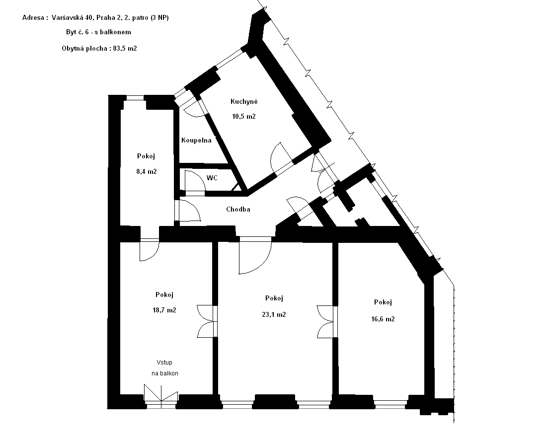 Pronájem bytu 4+1 85 m², Varšavská, Praha, Praha Pronájem bytu 4+1 85 m², Varšavská, Praha, Praha