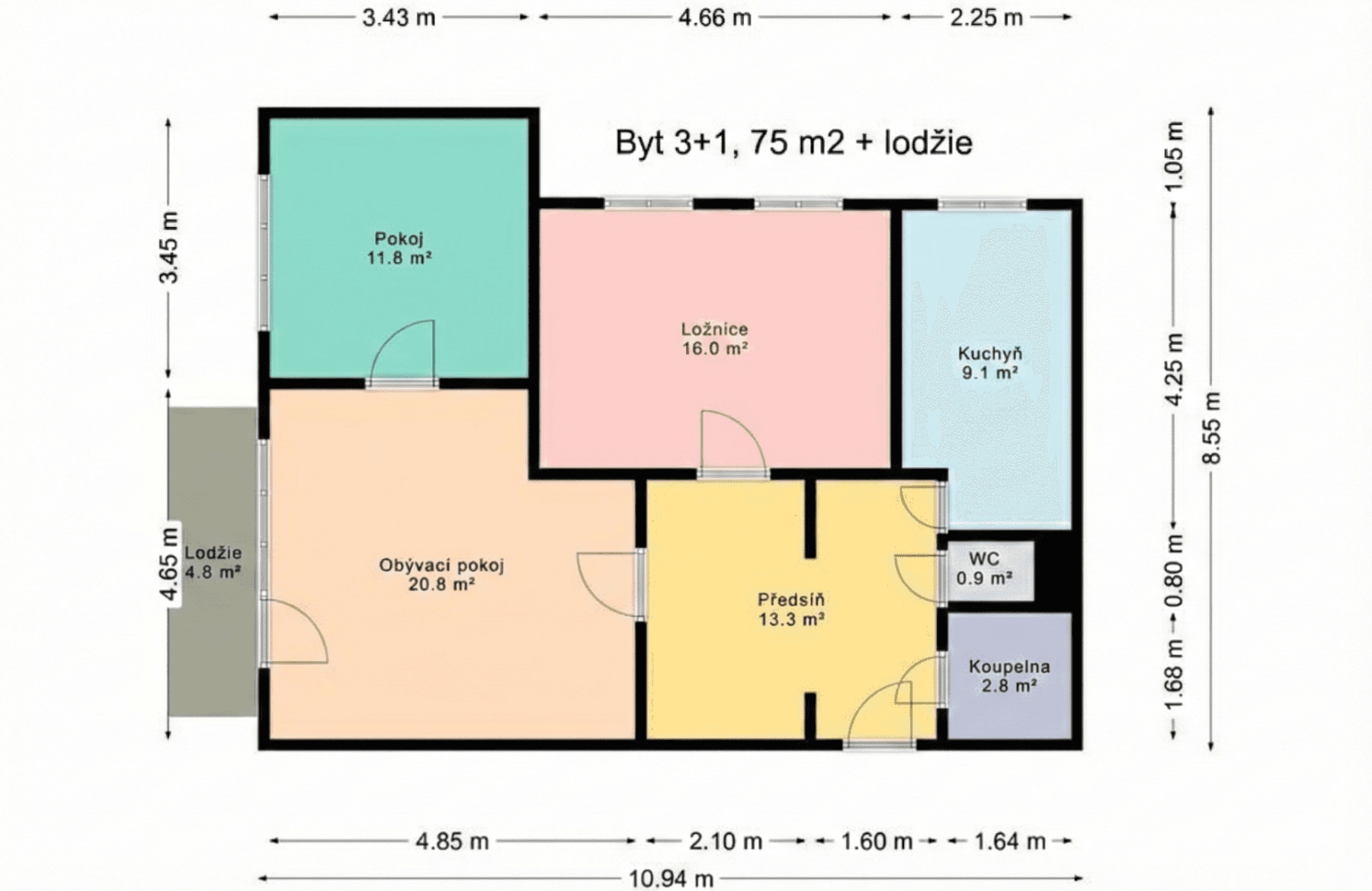 Prodej bytu 3+1 75 m², Konradova, Brno, Jihomoravský kraj Prodej bytu 3+1 75 m², Konradova, Brno, Jihomoravský kraj