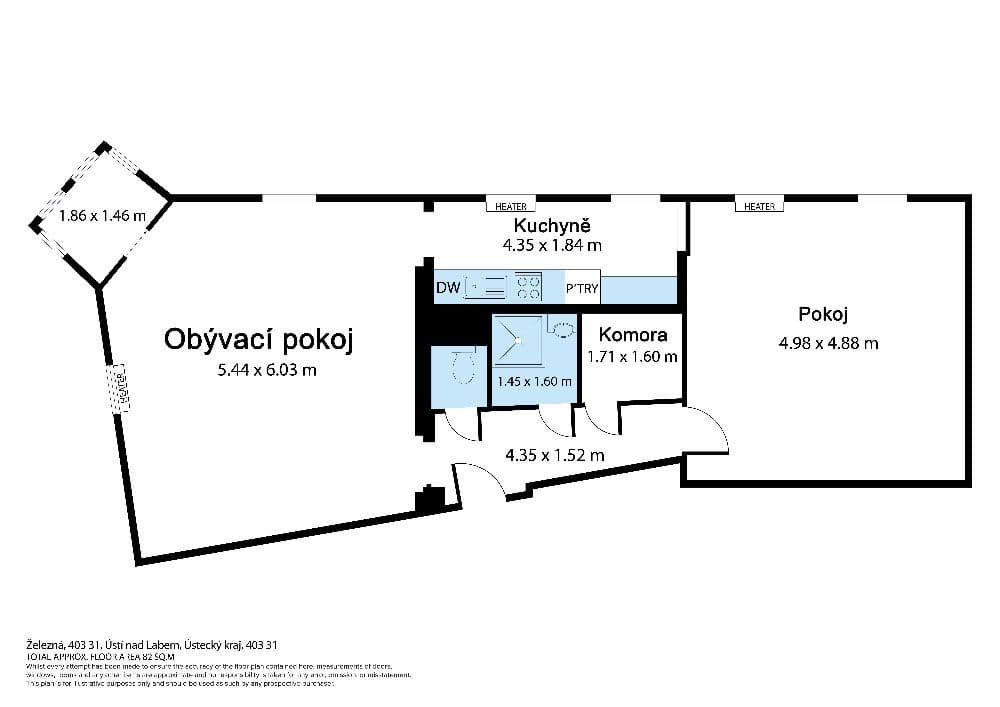 Pronájem bytu 2+1 82 m², Železná, Ústí nad Labem, Ústecký kraj Pronájem bytu 2+1 82 m², Železná, Ústí nad Labem, Ústecký kraj