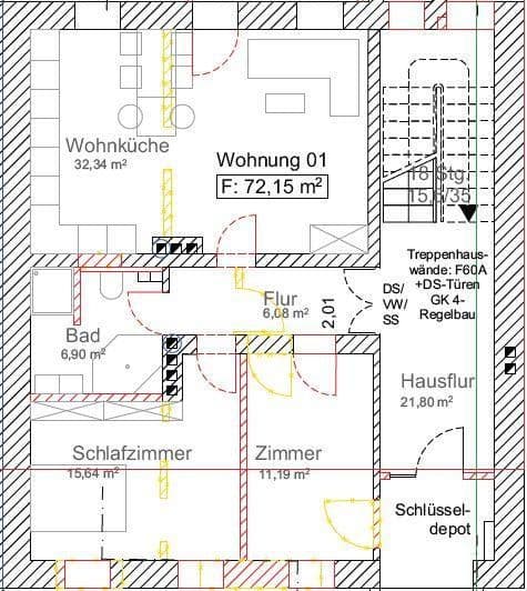 Pronájem bytu 2+1 88 m², Oelsnitzer Str. 19, Hof, Bavorsko Pronájem bytu 2+1 88 m², Oelsnitzer Str. 19, Hof, Bavorsko