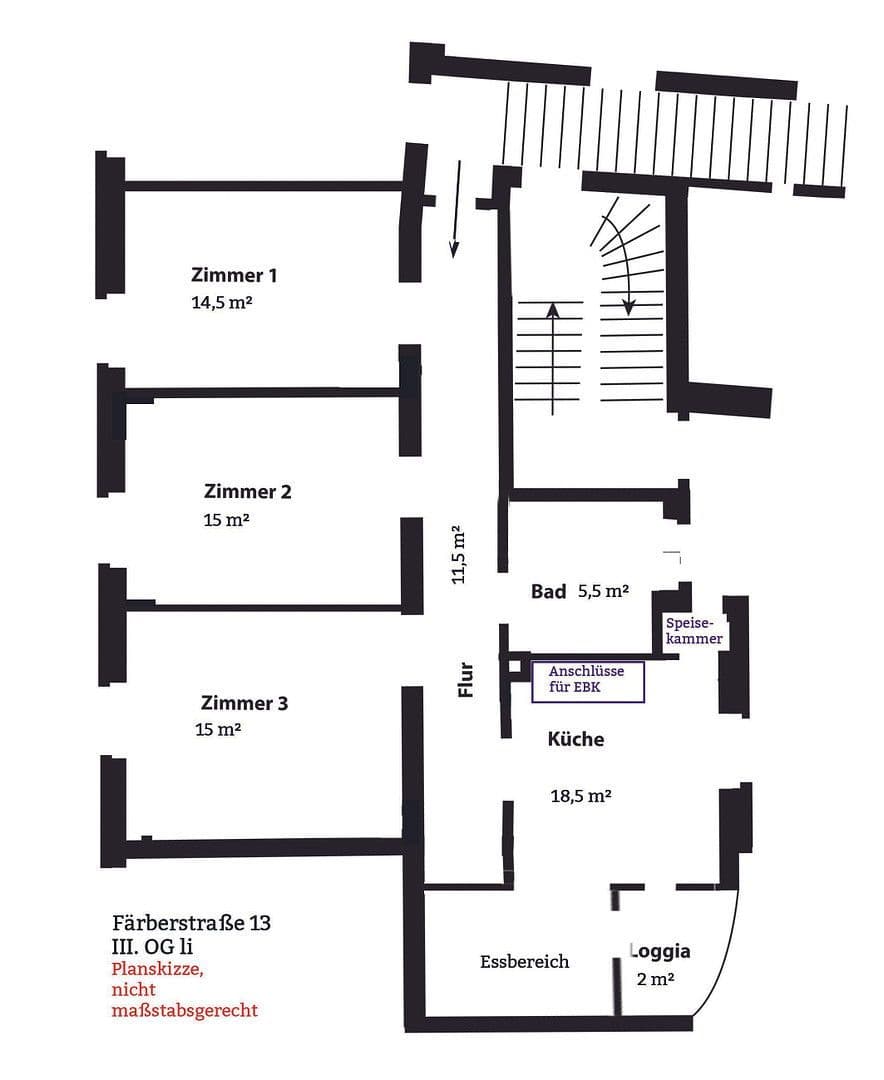 Pronájem bytu 3+kk 82 m², Färberstraße 13, Augsburg, Bavorsko Pronájem bytu 3+kk 82 m², Färberstraße 13, Augsburg, Bavorsko