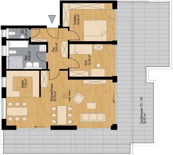 Pronájem bytu 3+1 120 m², Kolbermoor, Bavorsko Pronájem bytu 3+1 120 m², Kolbermoor, Bavorsko