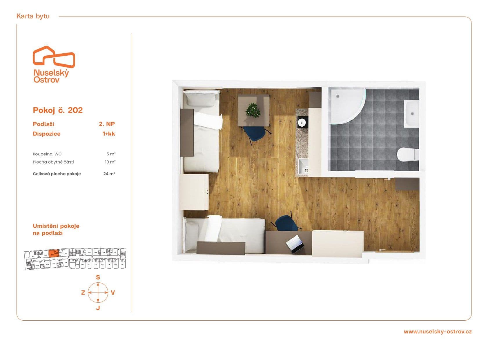 Pronájem bytu 1+kk 24 m², Na Ostrůvku, Praha, Praha Pronájem bytu 1+kk 24 m², Na Ostrůvku, Praha, Praha