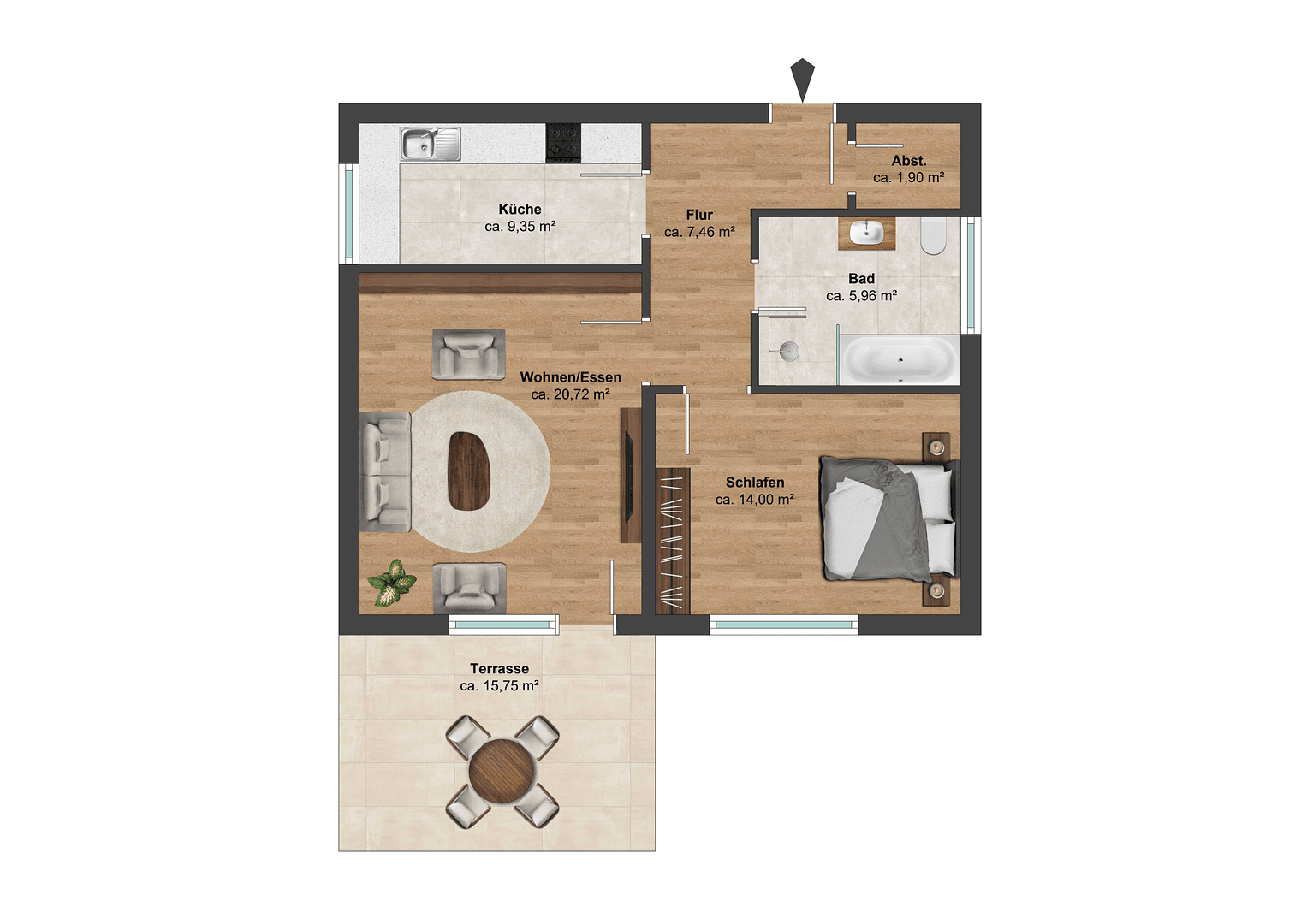 Pronájem bytu 2+1 65 m², Lameystraße 47, Pforzheim, Bádensko-Württembersko Pronájem bytu 2+1 65 m², Lameystraße 47, Pforzheim, Bádensko-Württembersko