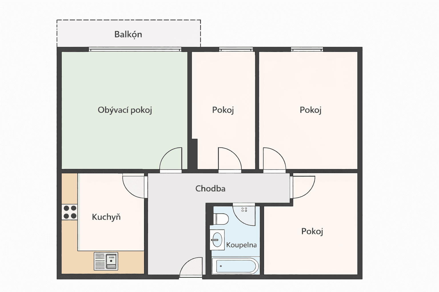 Pronájem bytu 4+1 100 m², Písčitá, Praha, Praha Pronájem bytu 4+1 100 m², Písčitá, Praha, Praha
