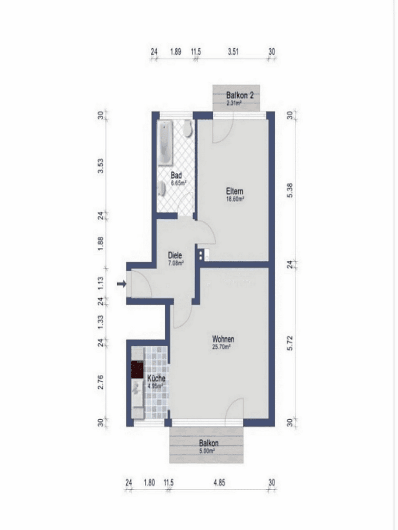 Pronájem bytu 2+1 66 m², Leverkusen, Severní Porýní-Vestfálsko Pronájem bytu 2+1 66 m², Leverkusen, Severní Porýní-Vestfálsko