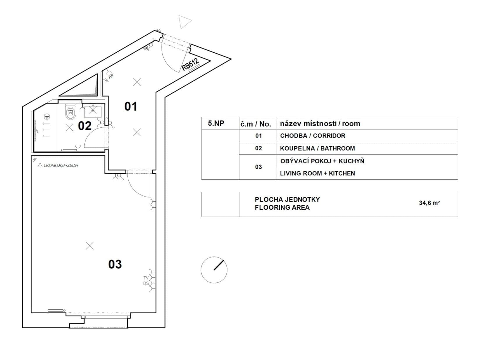 Pronájem bytu 1+kk 35 m², Krymská, Praha, Praha Pronájem bytu 1+kk 35 m², Krymská, Praha, Praha