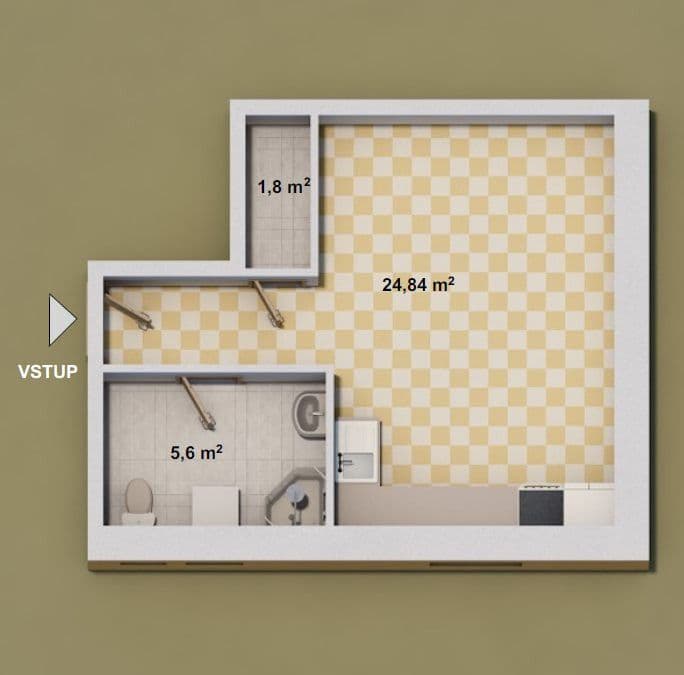 Pronájem bytu 1+kk 32 m², Dolní Krupá, Kraj Vysočina Pronájem bytu 1+kk 32 m², Dolní Krupá, Kraj Vysočina