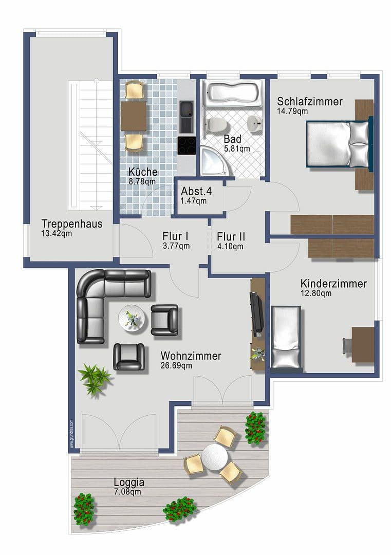 Pronájem bytu 3+1 86 m², Schultheißenstraße 21, Hameln, Dolní Sasko Pronájem bytu 3+1 86 m², Schultheißenstraße 21, Hameln, Dolní Sasko