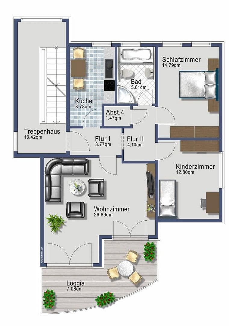 Pronájem bytu 3+1 86 m², Schultheißenstraße 21, Hameln, Dolní Sasko Pronájem bytu 3+1 86 m², Schultheißenstraße 21, Hameln, Dolní Sasko