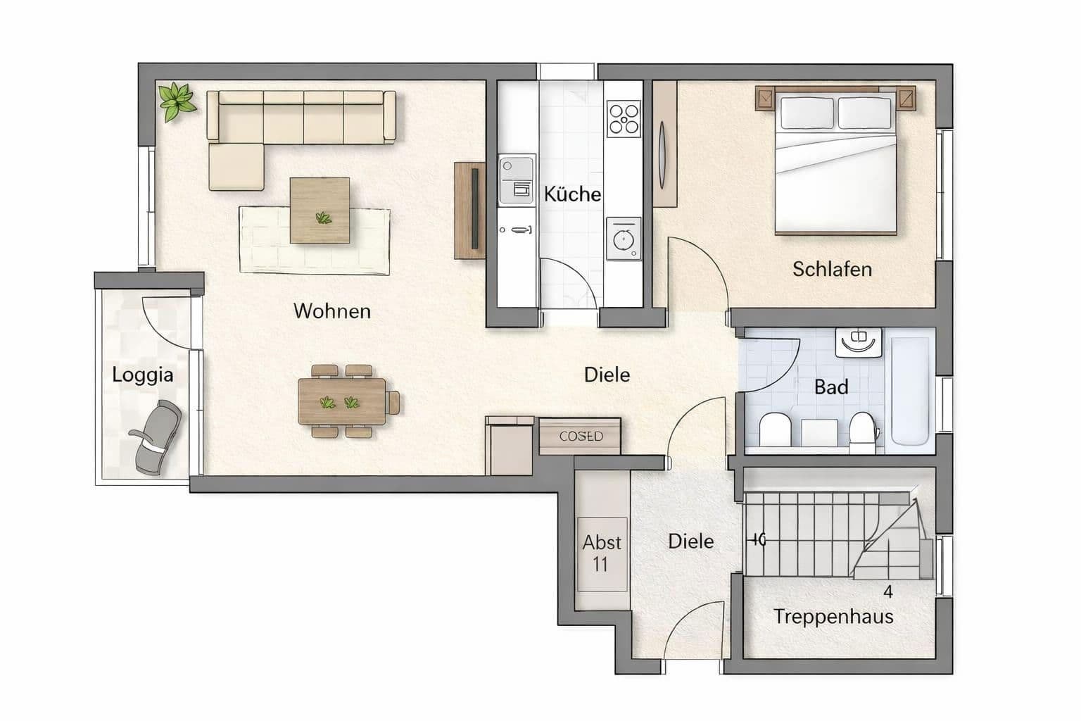 Pronájem bytu 2+1 64 m², Bonn, Severní Porýní-Vestfálsko Pronájem bytu 2+1 64 m², Bonn, Severní Porýní-Vestfálsko