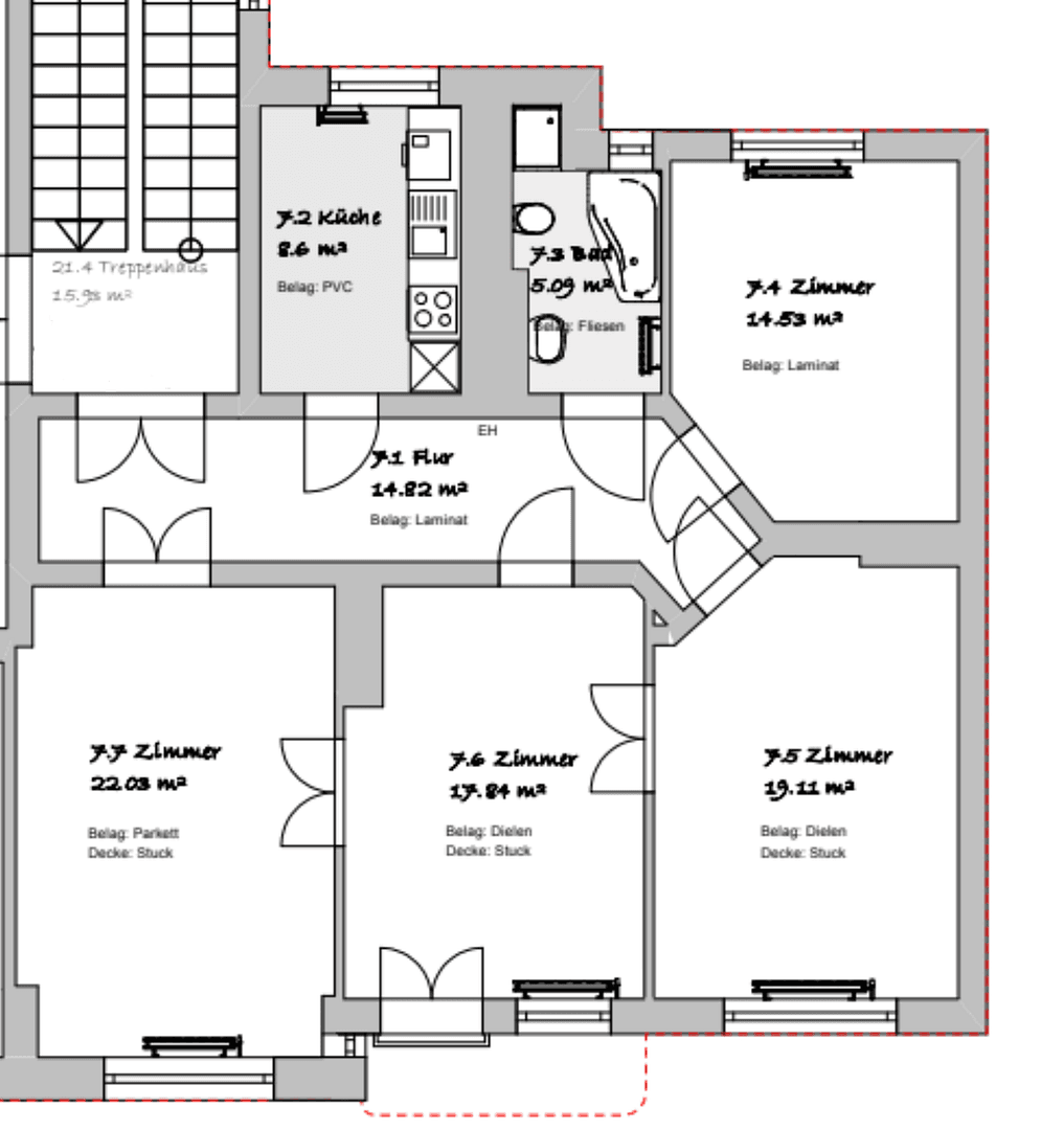 Pronájem bytu 4+1 102 m², Paracelsusstraße 2c, Halle (Saale), Sasko-Anhaltsko Pronájem bytu 4+1 102 m², Paracelsusstraße 2c, Halle (Saale), Sasko-Anhaltsko