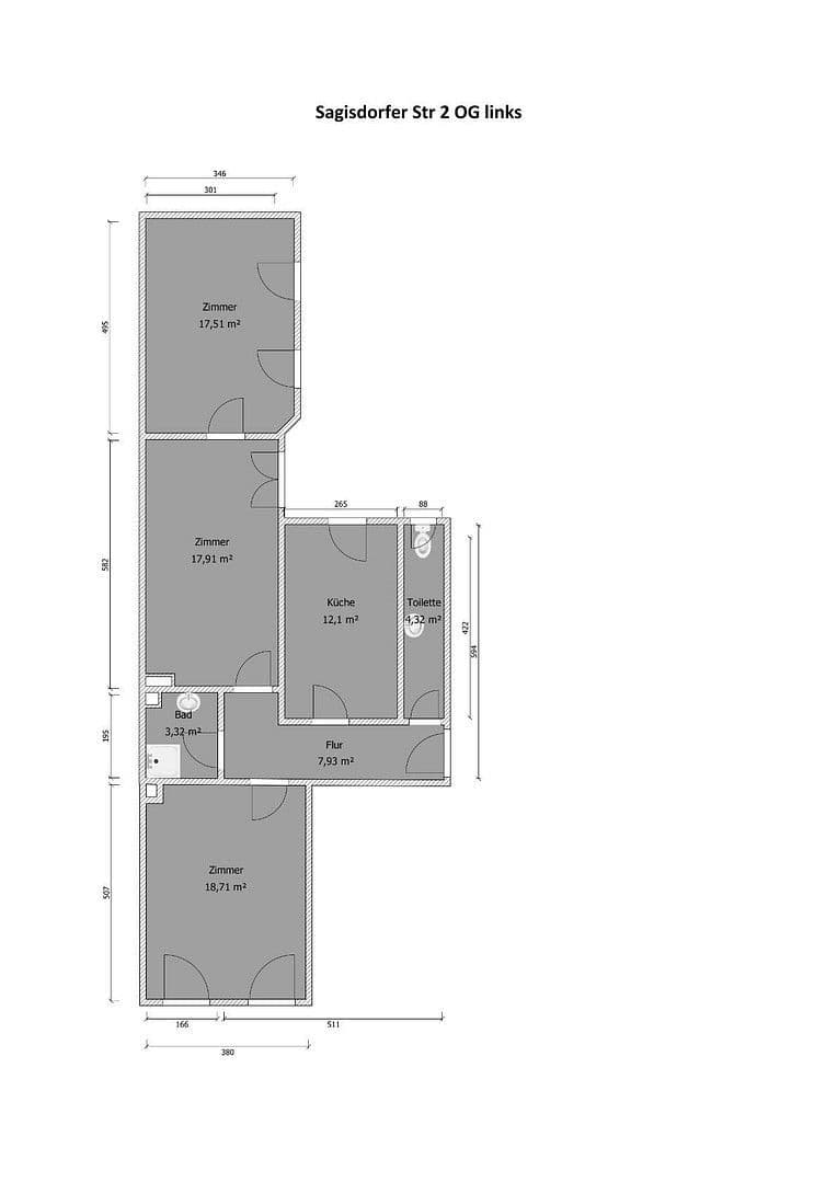 Pronájem bytu 3+1 82 m², Sagisdorferstr. 7, Halle, Sasko-Anhaltsko Pronájem bytu 3+1 82 m², Sagisdorferstr. 7, Halle, Sasko-Anhaltsko
