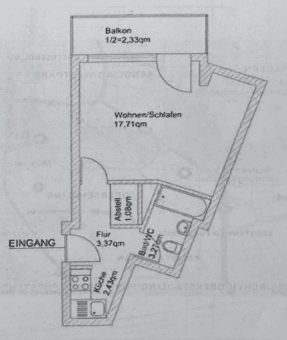Pronájem bytu 1+1 30 m², Listseeweg 7, München, Bavorsko Pronájem bytu 1+1 30 m², Listseeweg 7, München, Bavorsko