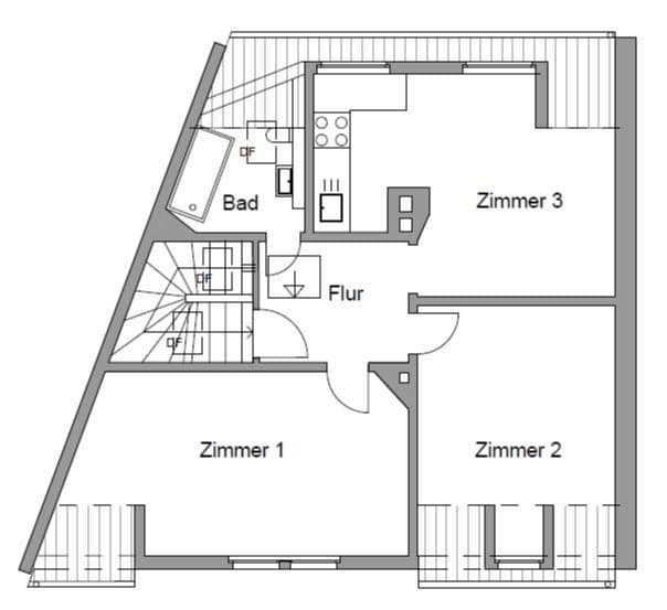 Pronájem bytu 3+1 60 m², Bergstraße 23, Bad Vilbel, Hessen Pronájem bytu 3+1 60 m², Bergstraße 23, Bad Vilbel, Hessen