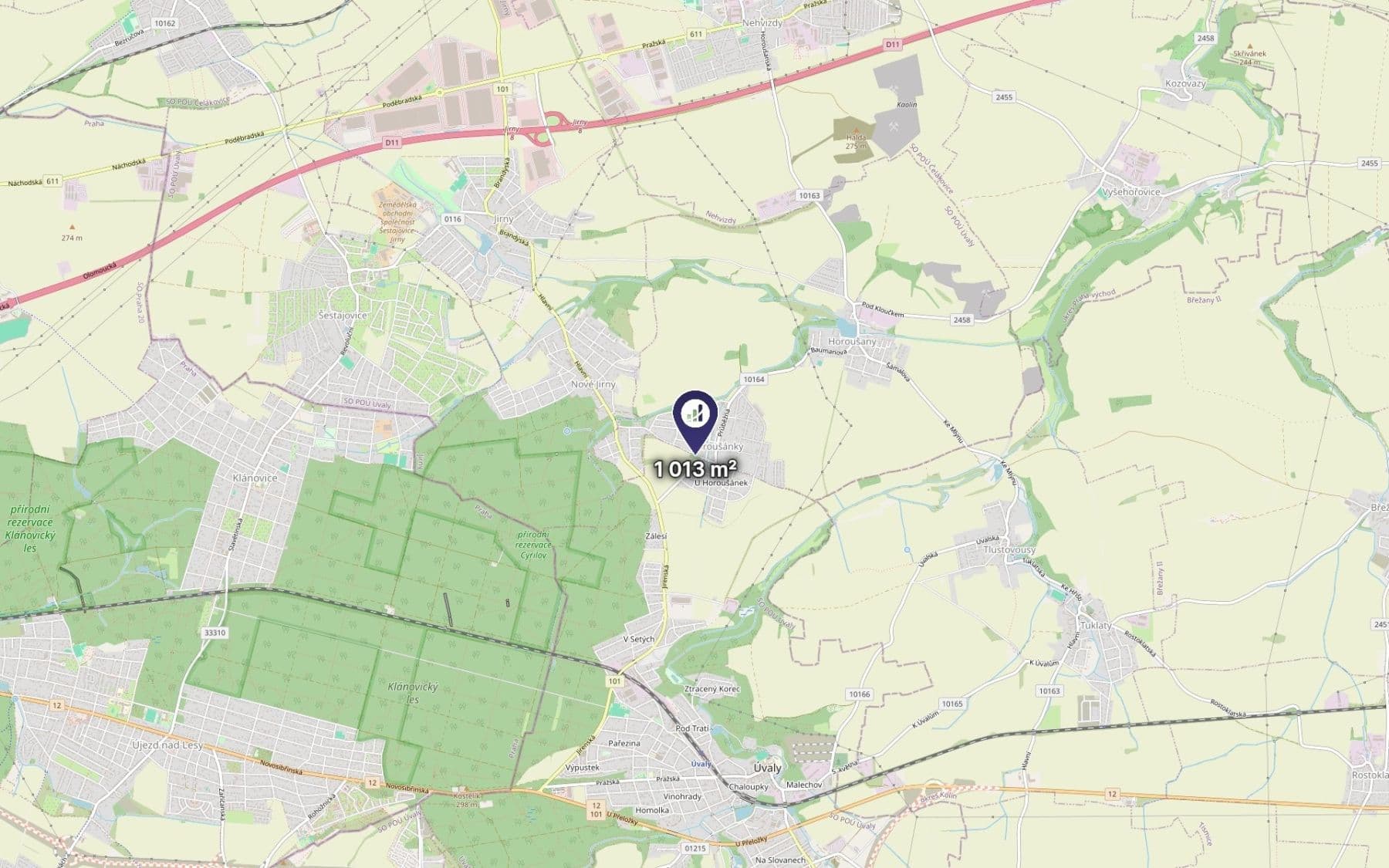 Prodej pozemku 1.013 m², Úvaly, Středočeský kraj Prodej pozemku 1.013 m², Úvaly, Středočeský kraj