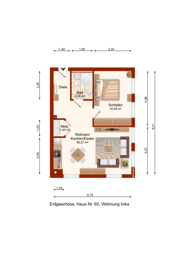 Pronájem bytu 2+1 62 m², Alte Landstraße 60, Bergheim, Severní Porýní-Vestfálsko Pronájem bytu 2+1 62 m², Alte Landstraße 60, Bergheim, Severní Porýní-Vestfálsko