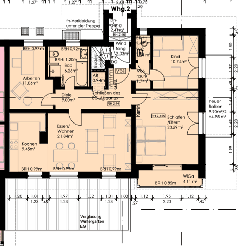 Pronájem bytu 4+1 102 m², Viereth-Trunstadt, Bavorsko Pronájem bytu 4+1 102 m², Viereth-Trunstadt, Bavorsko