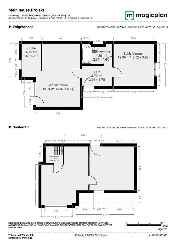 Pronájem bytu 4+1 83 m², Distelweg 2, Schöneiche bei Berlin, Braniborsko Pronájem bytu 4+1 83 m², Distelweg 2, Schöneiche bei Berlin, Braniborsko