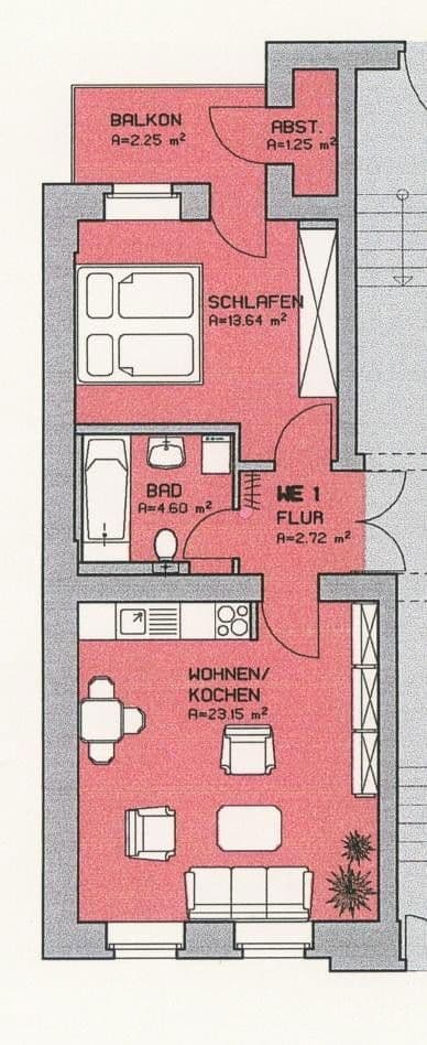 Pronájem bytu 2+1 48 m², Friedrich-Engels-Straße 63, Cvikov, Sasko Pronájem bytu 2+1 48 m², Friedrich-Engels-Straße 63, Cvikov, Sasko