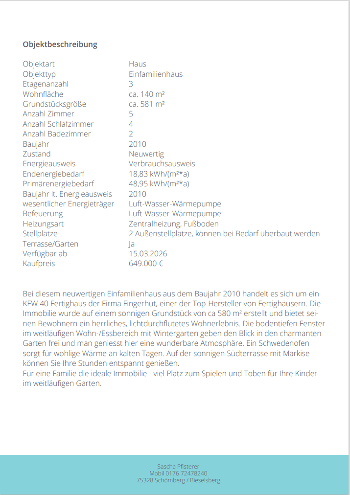 Prodej domu 140 m², pozemek 581 m², Schömberg, Bádensko-Württembersko Prodej domu 140 m², pozemek 581 m², Schömberg, Bádensko-Württembersko